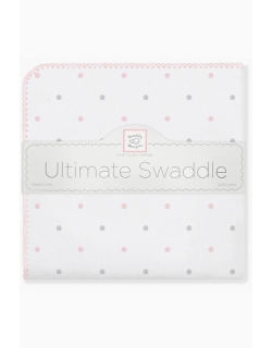 Фланелевая пеленка для новорожденного SwaddleDesigns PK/Sterling Lt Dot