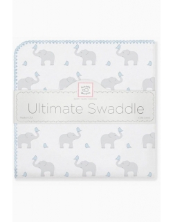 Фланелевая пеленка для новорожденного SwaddleDesigns PB Elephants/Chicks