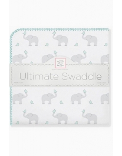 Фланелевая пеленка для новорожденного SwaddleDesigns SC Elephants/Chicks