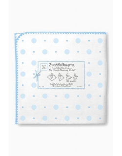 Фланелевая пеленка для новорожденного SwaddleDesigns Blue Big Dot Lt Dot
