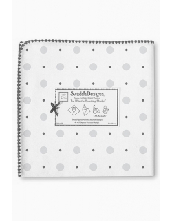 Фланелевая пеленка для новорожденного SwaddleDesigns Gray and Sterling Dots