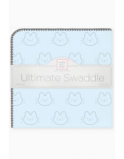 Фланелевая пеленка для новорожденного SwaddleDesigns Ultimate Bonjour Bunnie Pstl Blue