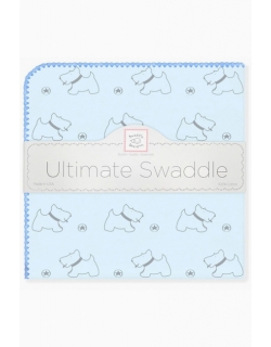 Фланелевая пеленка для новорожденного SwaddleDesigns Ultimate Gray Doggie Blue