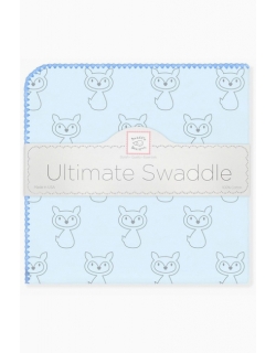 Фланелевая пеленка для новорожденного SwaddleDesigns Ultimate Gray Fox Blue