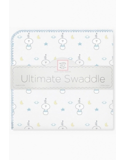 Фланелевая пеленка для новорожденного SwaddleDesigns Ultimate Space Friend Blue